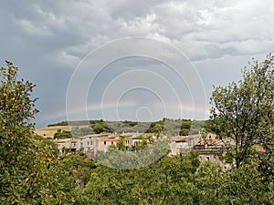 Occitanie rainbow over the village