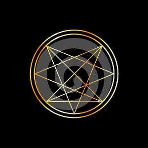 Occult symbol- Order of Nine Angles symbol in gold photo