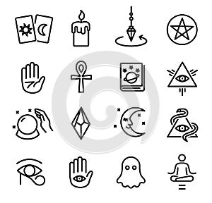 Occultism and Spiritism Icons Set photo