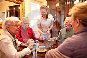 Occupants of the nursing home accompanied by the personnel