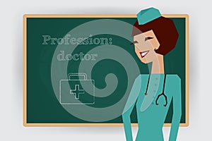 Occupation doctor profession. Vector illustration