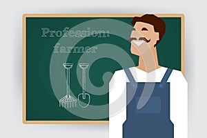 Occupation farmer worker profession. Vector