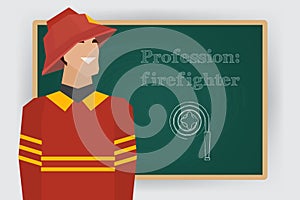 Occupation firefighter profession. Vector