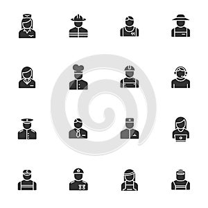 occupation silhouette icons isolated