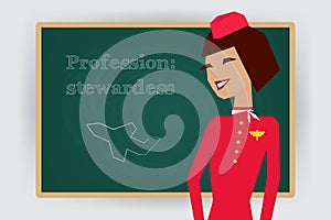 Occupation stewardess profession. Vector