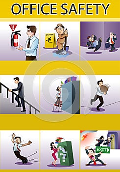 Occupational awareness events poster of office safety