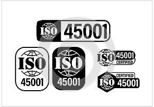 occupational health and safety system certified vector icon, ISO 45001