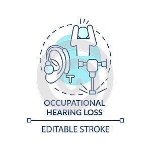 Occupational hearing loss concept icon