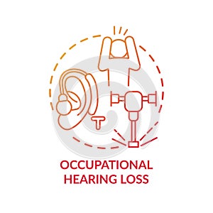Occupational hearing loss concept icon