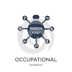 Occupational pension scheme icon. Trendy flat vector Occupational pension scheme icon on white background from Business collection