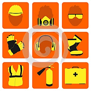 Occupational Safety and Health icons and signs set