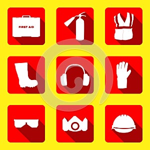 Occupational Safety and Health icons and signs set