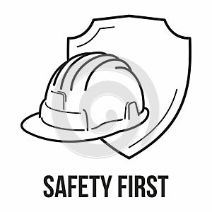 Occupational Safety and Health vector icons and signs set. Safety first