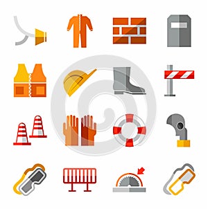 Occupational safety, personal safety, the colored icons.