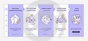 Occupational sickness onboarding vector template
