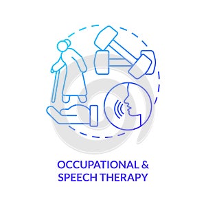 Occupational and speech therapy blue gradient concept icon