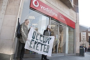 Occupy Exeter activists campaign Vodaphone