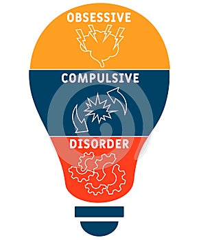 OCD - Obsessive Compulsive Disorder acronym, medical concept background.