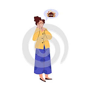 OCD or obsessive compulsive disorder symptoms, flat vector illustration isolated.