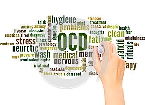 OCD word cloud hand writing concept