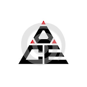 OCE triangle letter logo design with triangle shape. OCE triangle logo design monogram. OCE triangle vector logo template with red