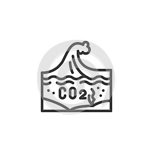 Ocean Acidification line icon photo