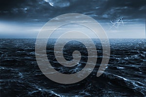 Ocean against stromy clouds