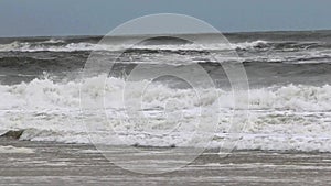 Ocean is all stirred dup from a tropical storm off of the coast of Fire Island