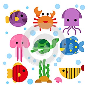 Ocean animals collection design