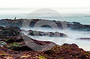 The ocean on the banks of rocks and rocks