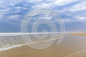 Ocean beach on the Atlantic coast of France near Lacanau-Ocean,