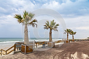 Ocean beach on the Atlantic coast of France near Lacanau-Ocean,