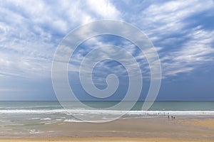 Ocean beach on the Atlantic coast of France near Lacanau-Ocean,