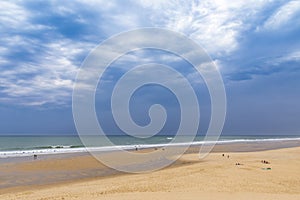 Ocean beach on the Atlantic coast of France near Lacanau-Ocean, Bordeaux