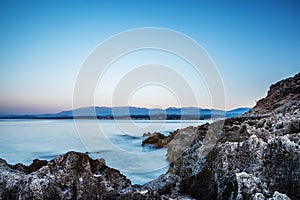 Ocean beach on the Crete long explosure