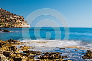 Ocean beach on the Crete long explosure