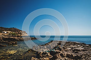 Ocean beach on the Crete long explosure