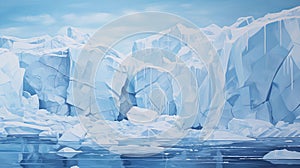 ocean blocky icebergs landscape