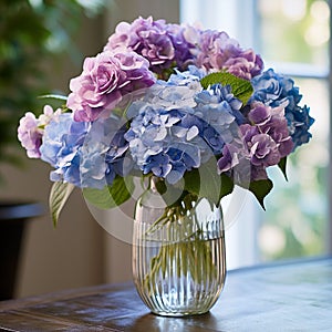 Ocean Breeze: A Refreshing Bouquet of Blue Hydrangeas and Sea Lavender