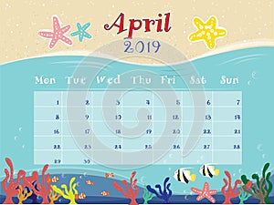 The Ocean Calendar of April 2019.