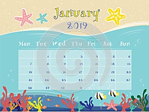 The Ocean Calendar of January 2019.