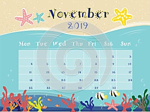 The Ocean Calendar of November 2019.