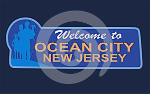 Ocean City New Jersey with blue background