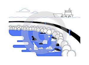 Ocean cleanup project abstract concept vector illustration.