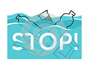 Ocean-clogging with plastic trash