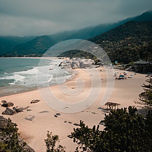 Ocean and a cloudy sky as background