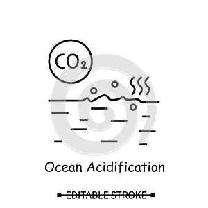 Ocean Co2 pollution icon Water resources acidification simple vector illustration photo