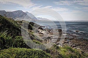 Ocean and coast landscape in Hermanus, South Africa