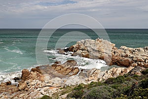 Ocean and coast landscape in Hermanus, South Africa
