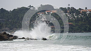 Ocean coast with waves and rocks